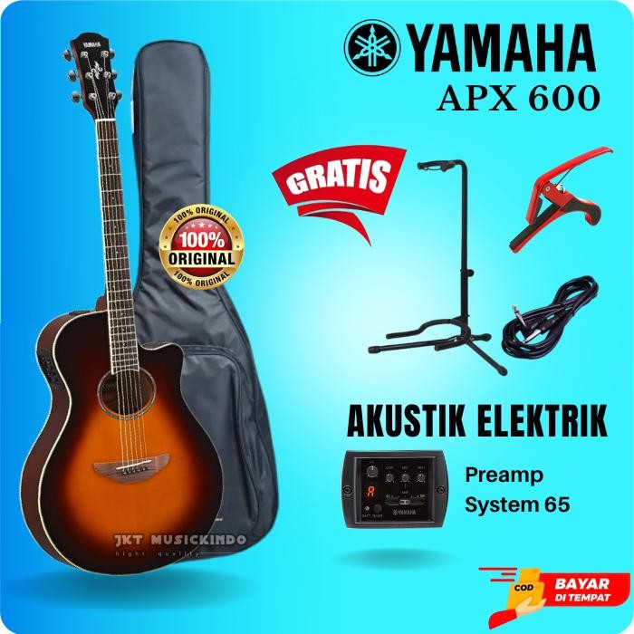 Gitar Guitar Akustik Elektrik Listrik Yamaha Apx 600 Original Garansi