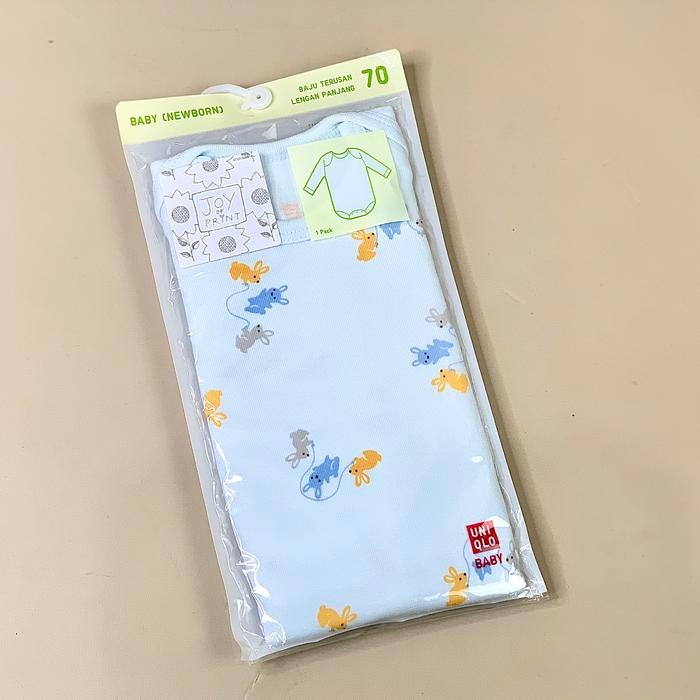 (Allthebest) UNIQLO Baby Tshirt Newborn Baju Bayi Lengan Terusan Cotton Original