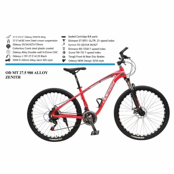 sepeda gunung mtb odessy zenith alloy 27.5 inch
