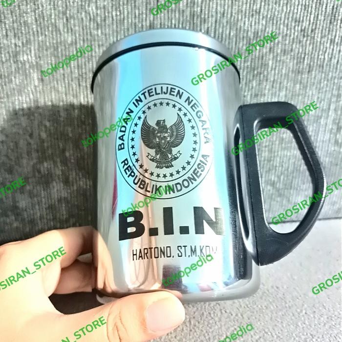 Promo Mug Stainless Custom Logo Bin - Grafir Nama Eksklusif