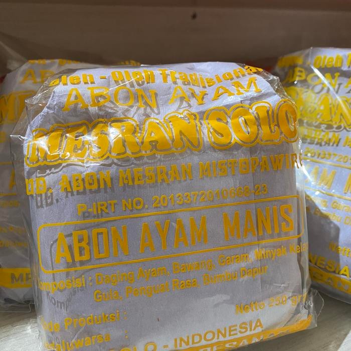 

Baru Abon Ayam Mesran Manis 250Gr