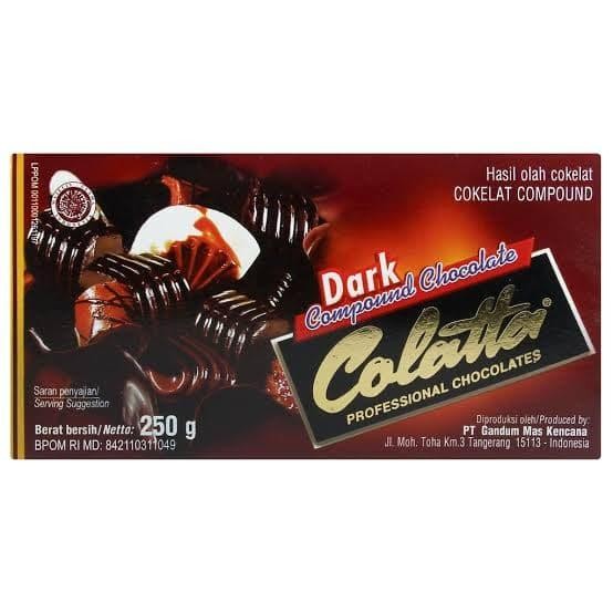 

LEZAT- Collata Dark Compound 250 Gr / Coklat Hitam Coklat Masak Colata