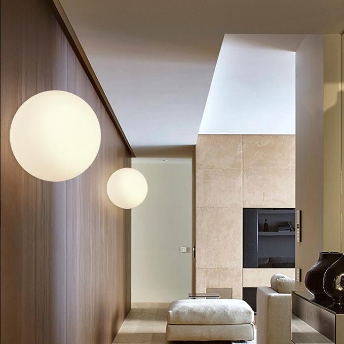 WALL LAMP / LAMPU DINDING BOLA SUSU PUTIH MINIMALIST MOON