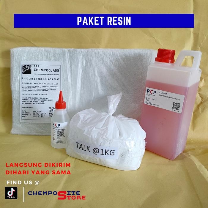 

Paket Lengkap Resin fiberglass / Paket resin (resin,talk,mat,catalis)