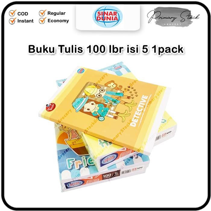 

Buku Tulis Sidu 100 Lembar Sinar Dunia 1 Pack Grosir Bergaris Isi 5Pcs