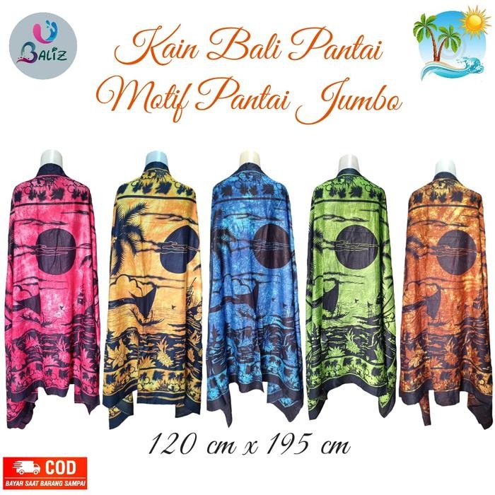 Kain Bali Pantai/Kain Bali Motif Pantai Jumbo Baru/Sarung Bali Pantai