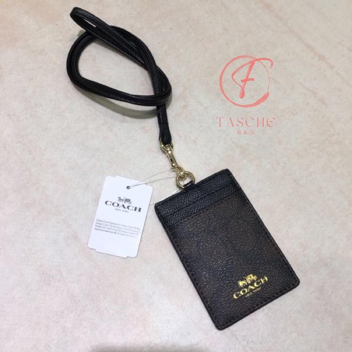 

promo coach lanyard pemegang kartu id / name tag diy brown khaki 65573