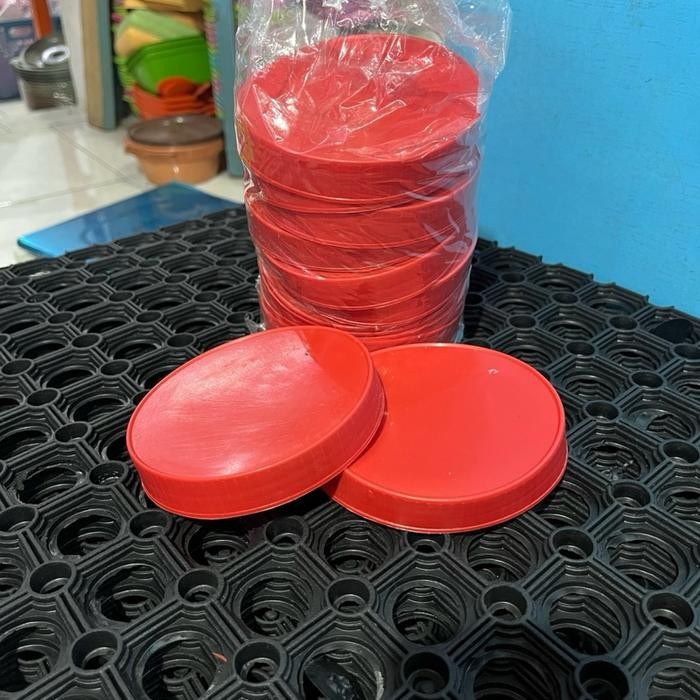 (ISI 12 PCS) TUTUP TOPLES JADUL WARNA MERAH TUTUP TOPLES CENDOL KACA JADUL TUTUP TOPLES DIAMETER 11