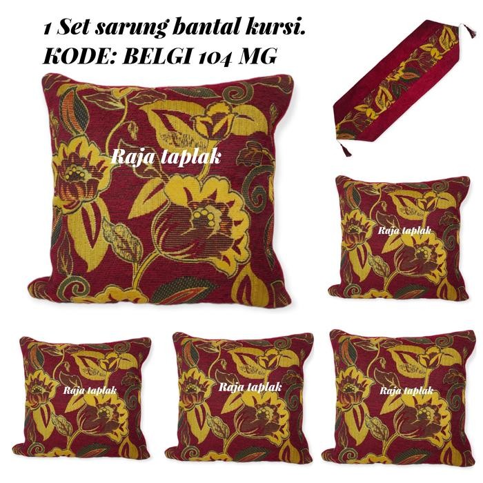 Sarung bantal kursi sofa /sarung bantal kursi tamu 1 set + taplak