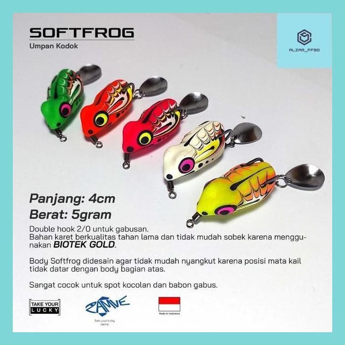 Alzam Soft Frog Zamve Umpan Pancing Casting Gabus Softrog (TERBAIK) (TERBARU) (TERMURAH)