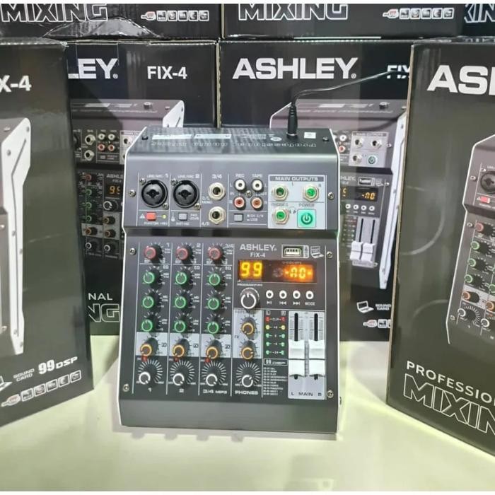 Mixer Audio Ashley Fix 4 (4 Channel ) 2 Mono 2 Stereo 99 Dsp Effect