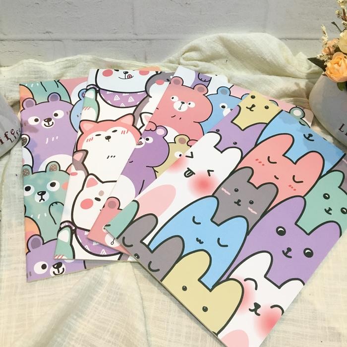 

Promo! Pastel Animal Notebook Buku Tulis Korea B5 Notebook Catatan Round Cut