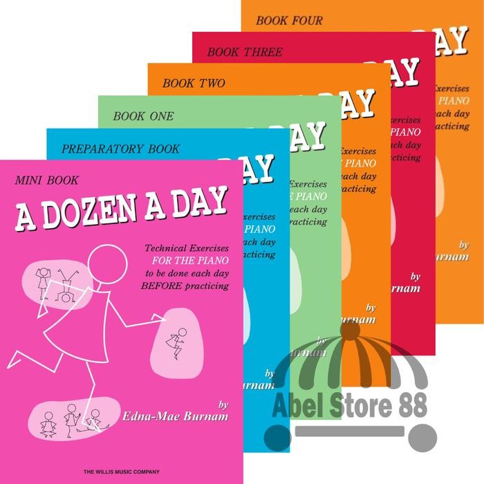 

A Dozen A Day Mini Book/Preparatory/Book 1/2/3/4 Buku Latihan Piano