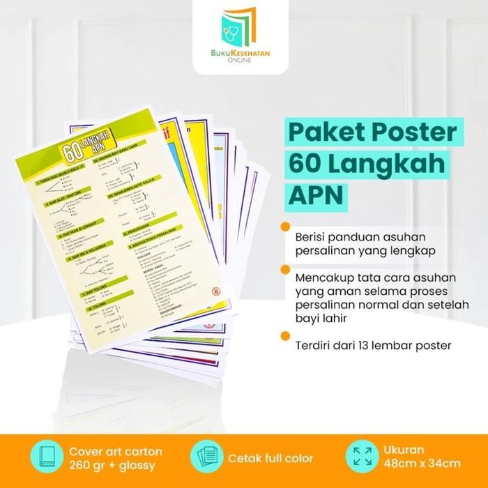 

Poster Kebidanan 60 LANGKAH APN - 1 SET TERBARU DAN SATUAN - Laminating Glossy