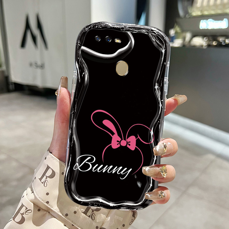 Casing Hp Untuk OPPO A7 A5s A12 A12s A11K Case Casing Lukisan telinga kelinci pole Kasing HP Kesing 