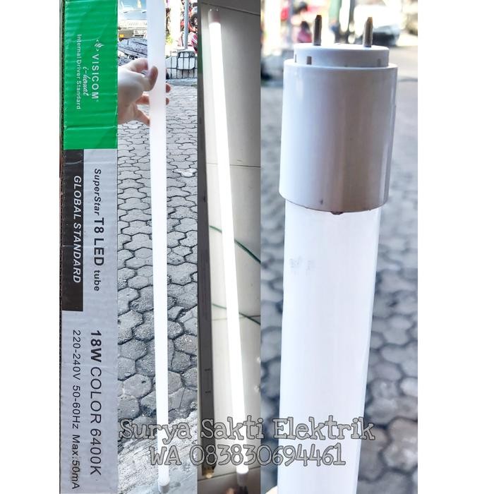 LAMPU TL NEON T8 LED 18W VISICOM 6500K PUTIH