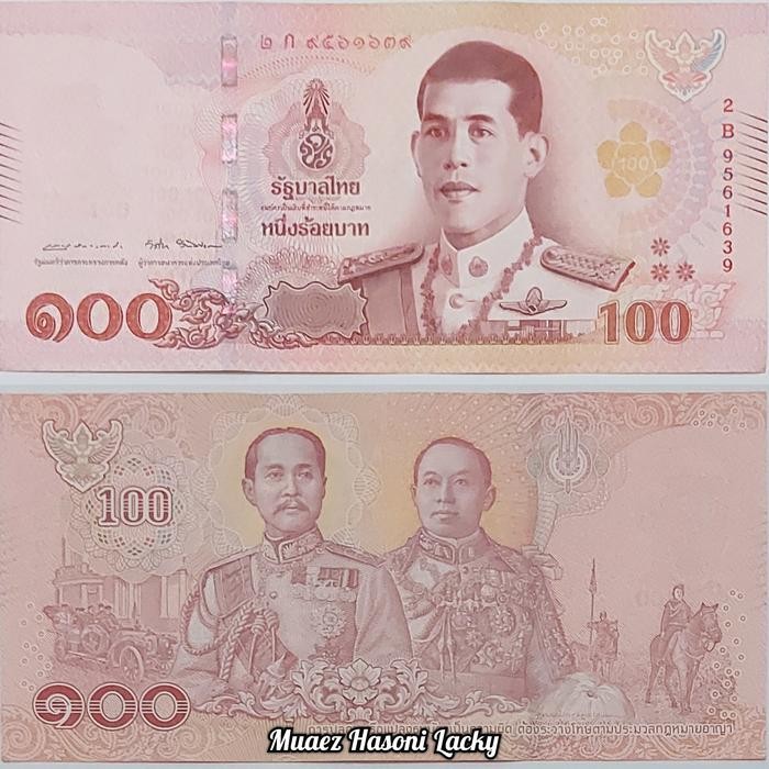Uang Asli Thailand 100 Baht Pecahan Original Bangkok Asli