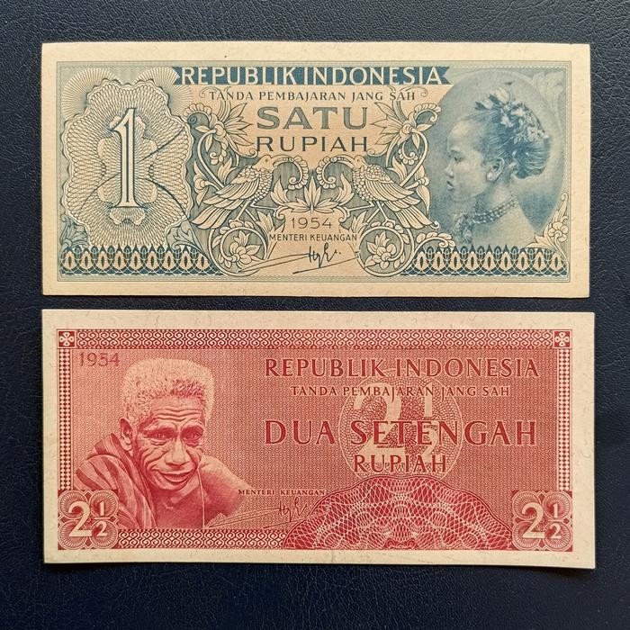 Uang Kuno 1 & 2,5 Rupiah Suku Bangsa 1954 Koleksi Murah Asli