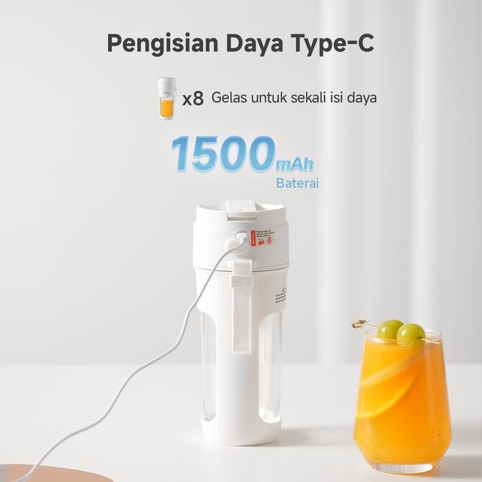 Simplus Blender Portabel 340Ml Juicer Multifungsi Gelas Siap Minum 10 Set Mata Pisau Jus Buah Dan