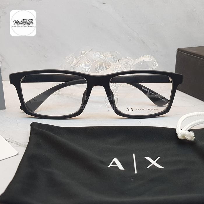 Kacamata Pria Original Armani Exchange AX3083U 8078 NEW MATTE BLACK Made in Brazil