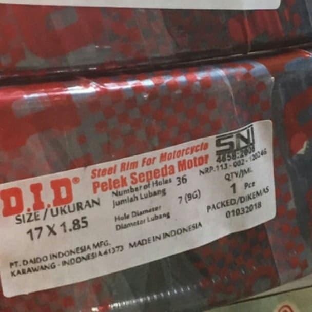 PELEK BESI JARI - JARI DID UKURAN 185 RING 17 BLACK