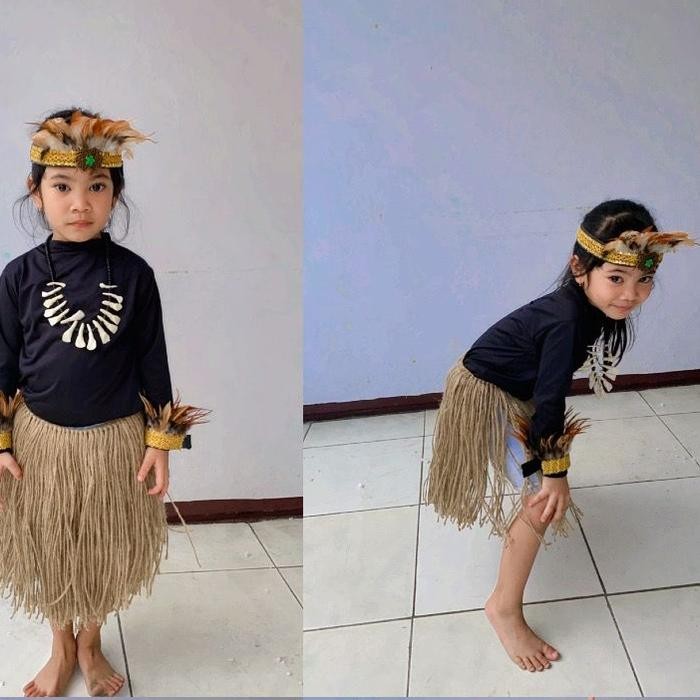 (Allthebest) baju adat papua anak perempuan / baju rumbai papua perempuan