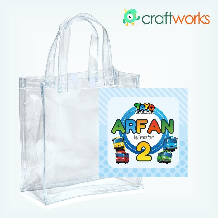 Tas Mika Bening 25 X 10 X 25 Cm + Sticker Custom 12 Cm