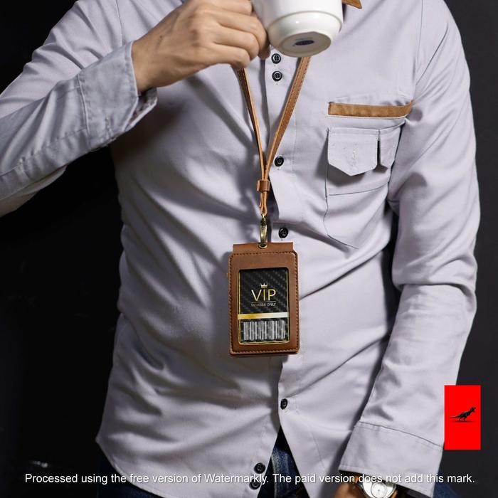 

Ready Id Card Holder 2 Sisi Kulit Magnet Mika Multifungsi Dengan Lanyard
