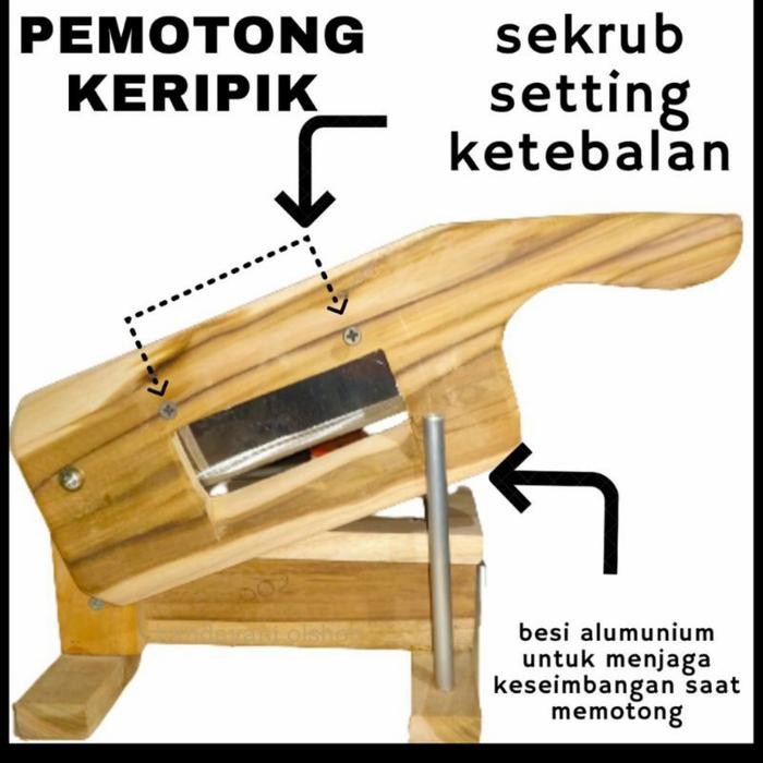 Alat Pengiris Serbaguna keripik kerupuk pisang tempe kayu mahoni