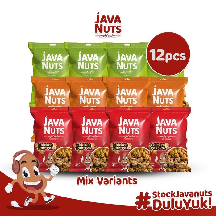 

JavaNuts All Varian 12 Pcs - Camilan Kacang Mede Panggang