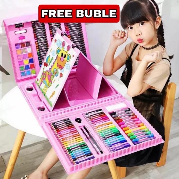 

Bisa Gosend! Alat Mewarnai Menggambar Krayon Crayon Set 208Pcs Painting Stationary