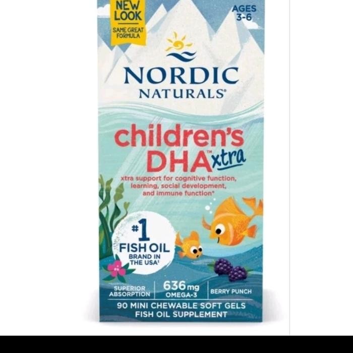Nordic Naturals, Children's DHA Xtra, Ages 3-6, Berry, 636 mg, 90 Mini Soft Gels
