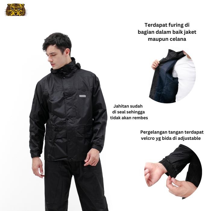 Pilihan- Tiger Head Stelan Jaket Waterproof Casual 68314