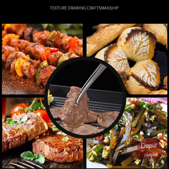 Jepitan Daging BBQ Curve Stainless Steel Capitan Daging Pipih Bulat Pencapit Korean Barbeque Korea