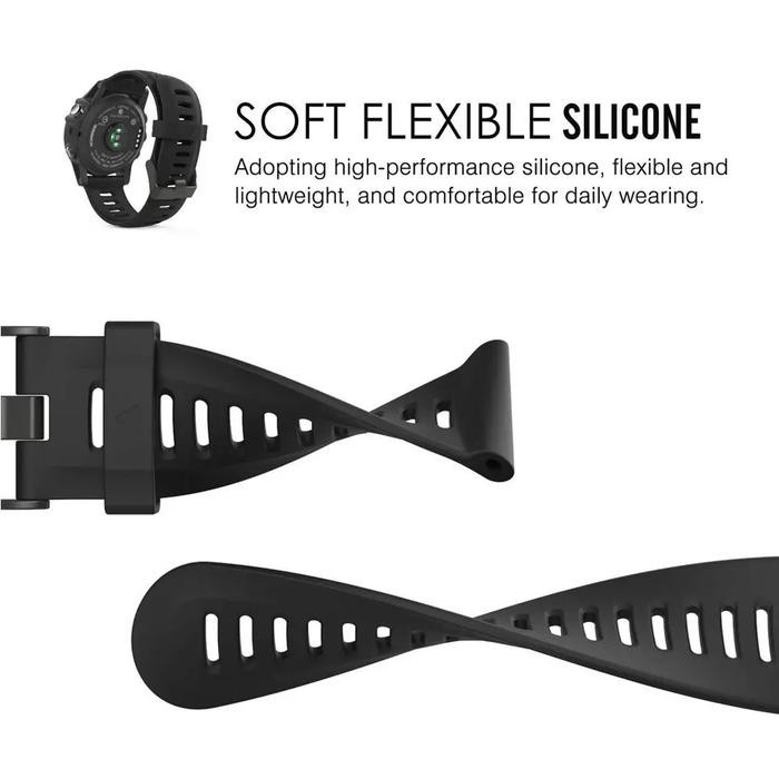Strap Jam Tangan Tali Silikon Watch Silicone Rubber Garmin Fenix 3 3Hr 5X 6X Pro 26Mm Ori Original