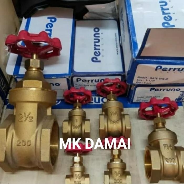 Gate valve kuningan 2"inch / Stop kran kuningan Perruno
