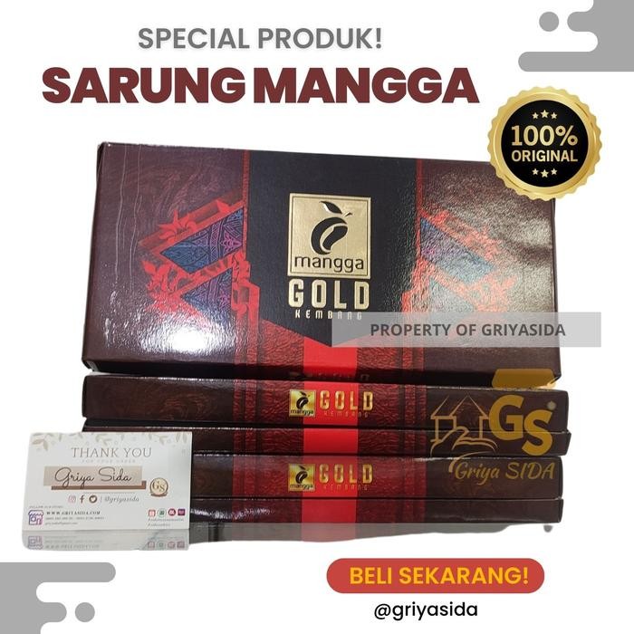 Sarung mangga gold kembang premium sarung tenun mangga
