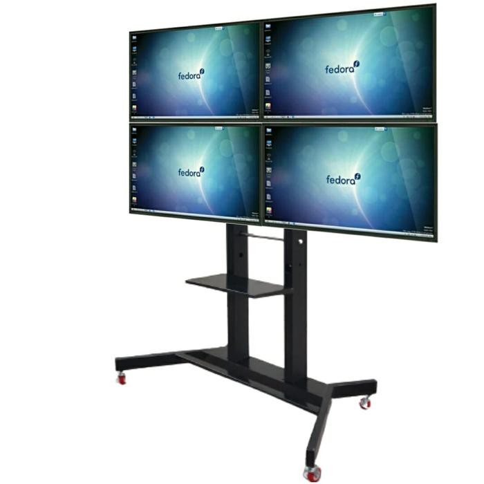 BRACKET BREKET BREKAT TV STANDING RODA 4 LAYAR 32 - 43 INCH TILT