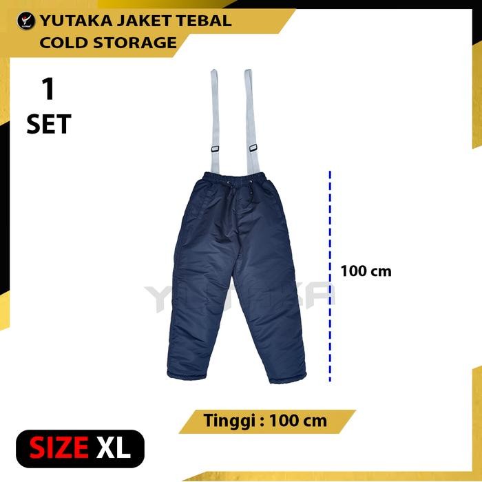 Jaket Cold Storage Tebal Warna Biru Navy Satu Set Plus Celana Murah / Jaket Gunung / Jaket Salju /