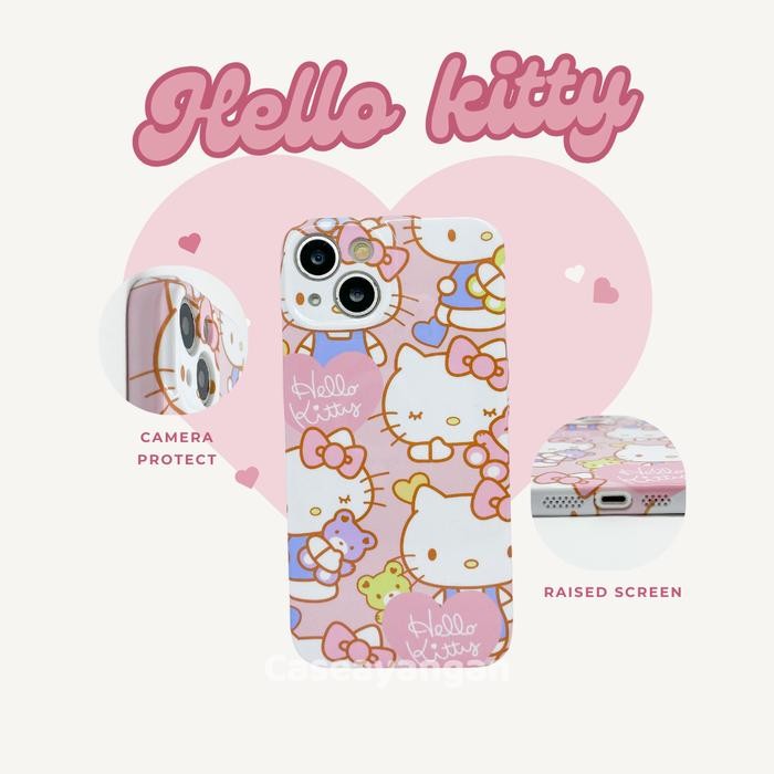 Hello Kitty Case For IP X XS XR 11 12 13 14 15 PLUS PRO MAX Frameless Hello Kitty Cartoon Tipis