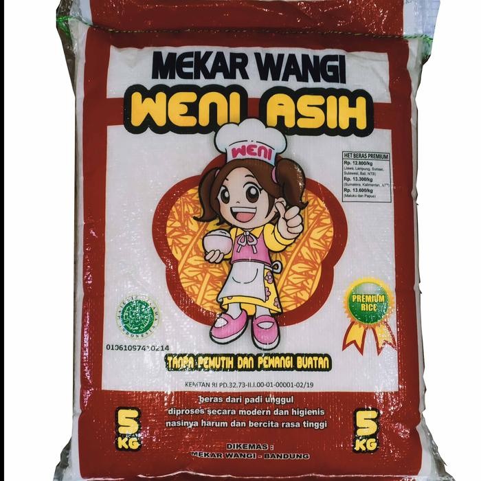 

Pilihan- Beras Wangi 5 Kg Mekar Wangi Weni Asih