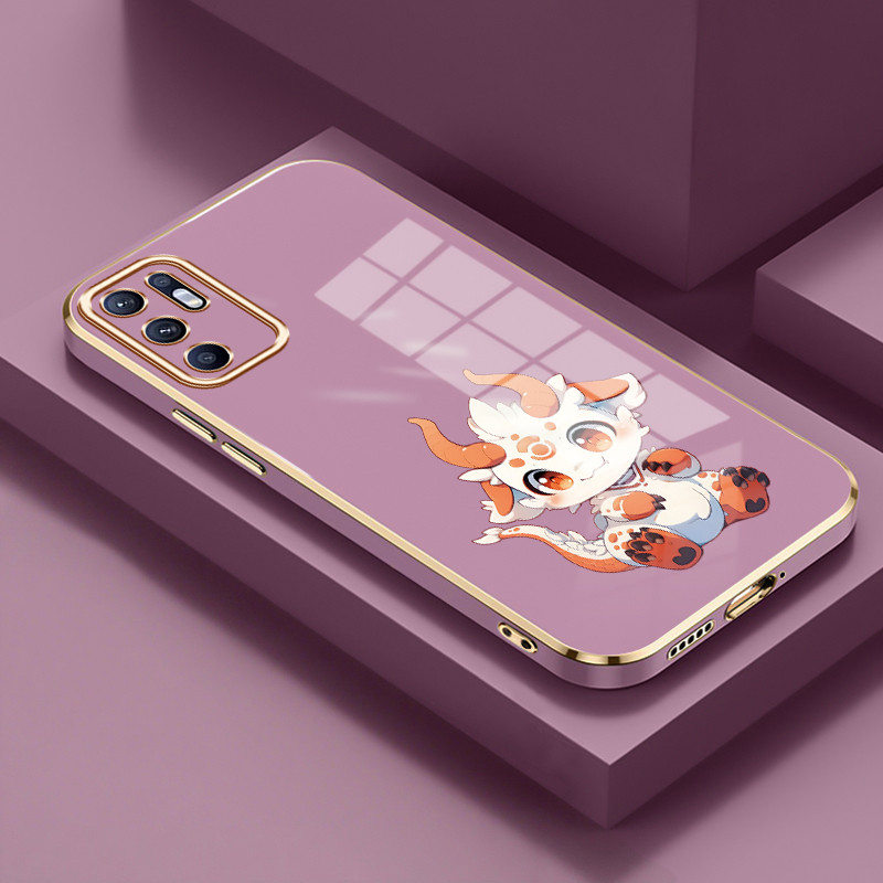 Casing Untuk OPPO Reno 6 4G Reno 6 5G Case Casing HP Kasing pola Naga lucu Kesing Silikon Softcase e