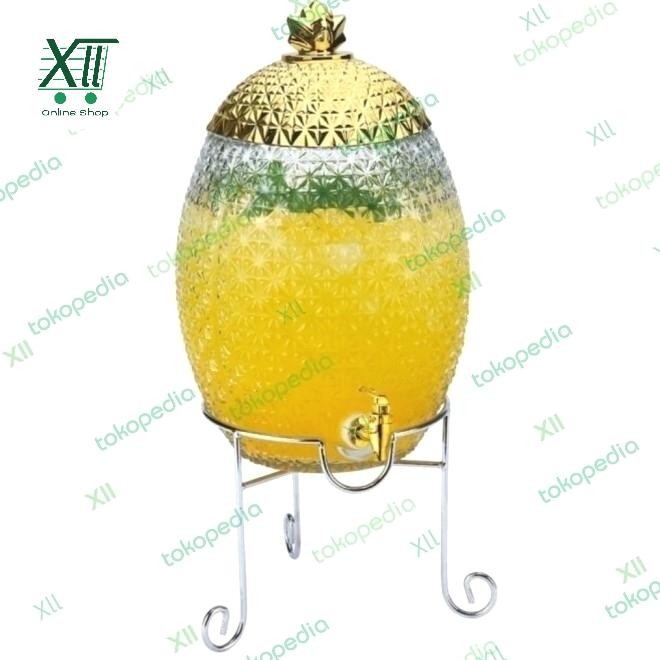 Bisa Grab Ruby Rb~484 Dispenser Nanas Kaca 10Liter Pineapple Beverage Dispenser