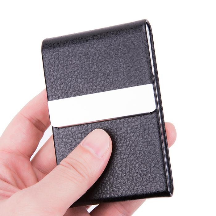 

jjm - Dompet Wallet Kartu Nama Credit Card Metal Kulit Sintetis Case Elegant
