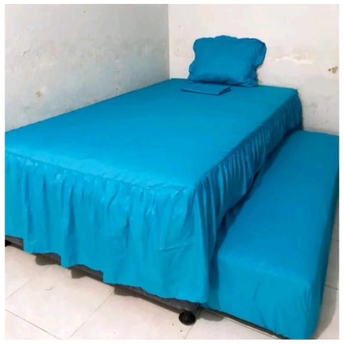 BIG Sprei Rumbai Kasur Sorong Seprei set 2in1 Polos Embos tinggi 25cm