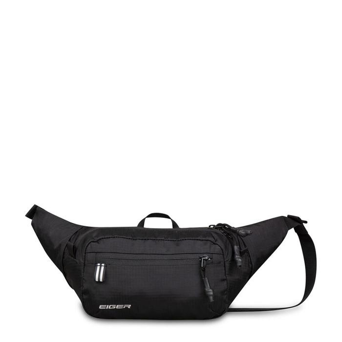 Tas Pinggang Eiger 910004992 Iridium 2L Foldable Sling Waist Bag Black