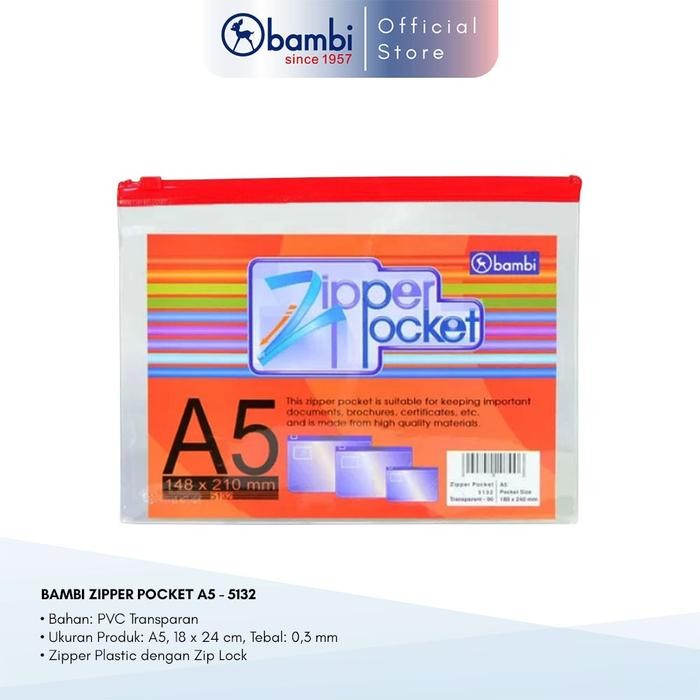 

Pilihan- Bambi Organizer Map Dokumen A5 Zipper Pocket Tipe Pvc Transparant Original