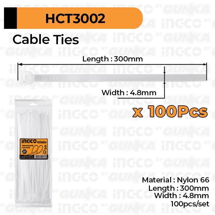 

Pilihan- 100-Pcs Cable Ties (30Cm Putih) Ingco Hct3002 Tali Kabel Tis Tie Nylon