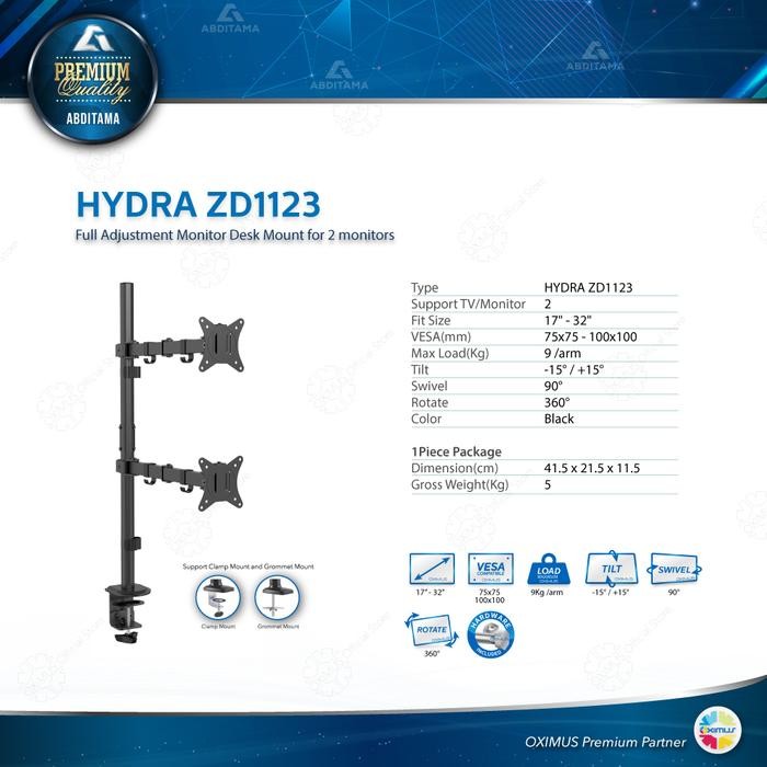 

Pilihan- Bracket Meja Lcd Led Tv 2 Monitor 13" - 27" Oximus Hydra Zd1123 Bracket Meja Desk