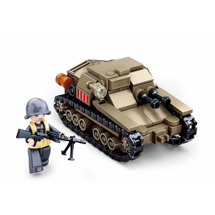 Mainan Edukasi Anak Sluban Ww Ii- Italy Army- M38-B0709 / Tank Baja Kode 127